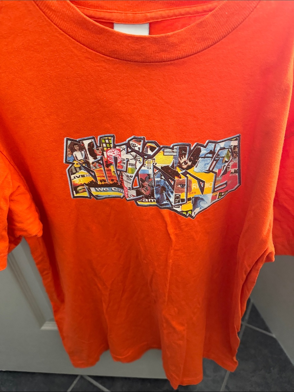 Stussy Orange Crewneck Tee